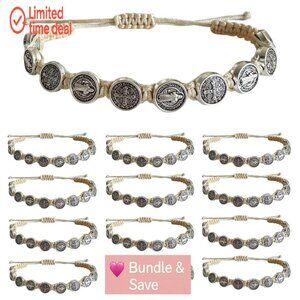Saint Benedict Rosary Bracelets Set of 12 Natural String Catholic Devotional